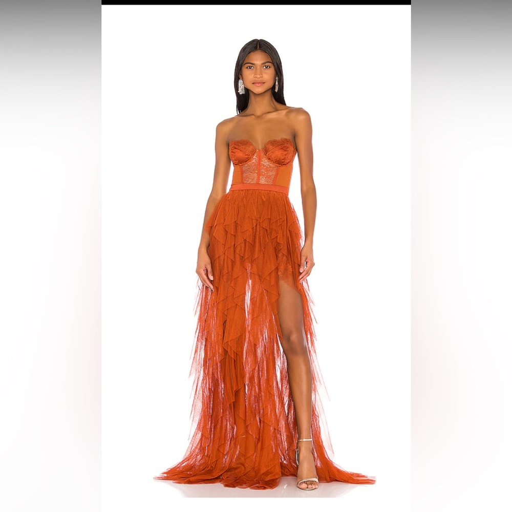 For Love And Lemons Strapless lace maxi Dress
